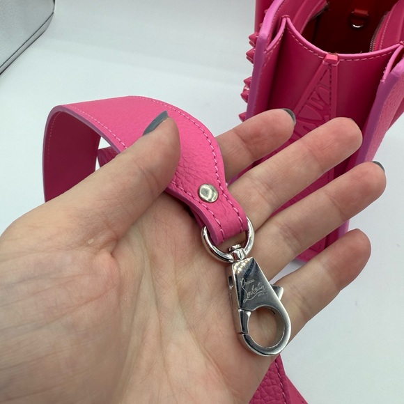 Christian Louboutin Vibrant Pink Studded Crossbody Bag - Picture 7 of 10